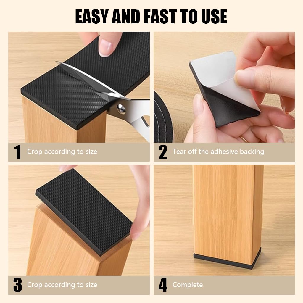 HASTHIP EVA Furniture Pads for Floor Protection with 13ft x 0.78in Strip | 6mm Thick Anti Slip Surface