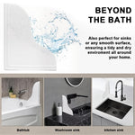 HASTHIP Shower Splash Guard Kit for Bathtub Corners with Self Adhesive Design 9.1×7.1 in White