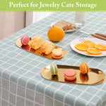 HASTHIP Golden Stainless Steel Trays for Jewelry and Vanity featuring 6PCS 23x9cm Set | Scratch‑Resistant Organizer