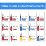 HASTHIP® 280pcs Wire Connector Jointer, Cable Connector Crimp Connectors Assortment Set, Electric Cable Lugs, Flat, Round Connectors, Fork, Ring Terminals, Butt Connectors Automotive Cable Terminals