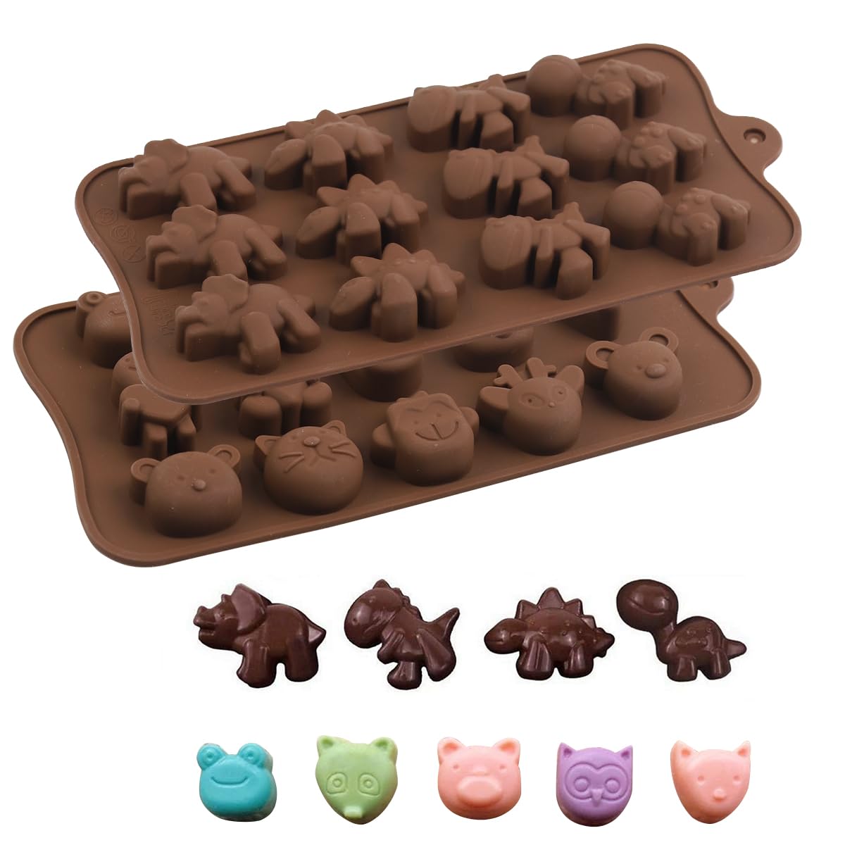 HASTHIP Chocolate Mold Set for DIY Candy and Ice Cube Making with 12 Cavities | BPA Free Silicone