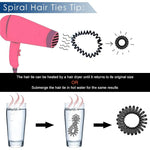 HASTHIP® Coleteros en Espiral para Mujeres y Niñas,9 Piezas Ligas Elásticas Antienredos,Bandas para Coleta de Plástico Espiral Resistentes y Elegantes Cabello Largo Medio