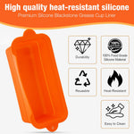 HASTHIP Silicone Grease Cup Liners for Blackstone Griddle 36 28 22 17 in | Reusable Heat‑Resistant Catcher Trays