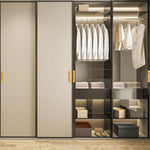 HASTHIP Closet Door Bar Handles for Cabinets and Drawers featuring No Drill Adhesive 8.2 in Golden Aluminum Design