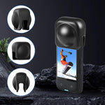 HASTHIP® Funda de Silicona para Lente Insta360 X4/X5 - Tapa Protectora Extraíble Antirayaduras, Cubierta Suave y Duradera Compatible con Cámara Insta360 X Series