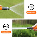 HASTHIP® Garden Hose Spray Nozzle Kit Pressurized Water Spray Nozzle with 3 Connectors Multi Purpose Spray Nozzle with 3 Spray Patterns Universal Sprayer Head for Car Washing, Gardening, Watering