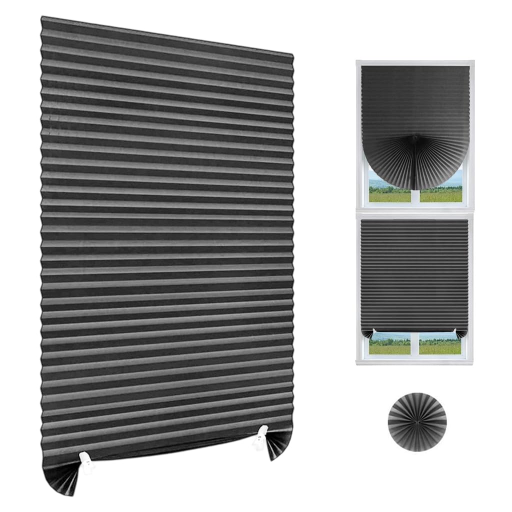 HASTHIP Blinds for Windows for Home with Self Adhesive No Drill Design 60cm x 150cm Grey