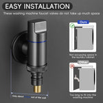 HASTHIP Washing Machine Tap for Laundry Use with Universal 1/2 inch Connector and Full Metal Design