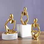 HASTHIP® Sculptures,Decorative Figures,Abstract Figure Statue,Decoration Living Room,Abstract Sculpture,Home Store Decoration,Modern Living Room Ornaments-Gold