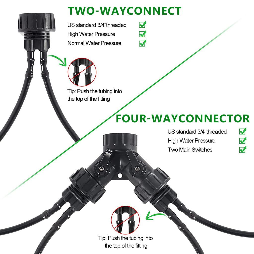HASTHIP Slow Drip Irrigation System Kit for Gardens with 98ft Hose and 3 Sprinkler Types