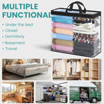 HASTHIP Clothes Storage Bags for Wardrobe Organization with Zipper Handle 45x38x13cm | Clear Waterproof PVC Dustproof Garment Bags