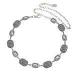 HASTHIP® Cinturón de cadena metálica para mujer, estilo vaquero occidental con turquesa, accesorio de moda para vestido, jeans y conciertos country