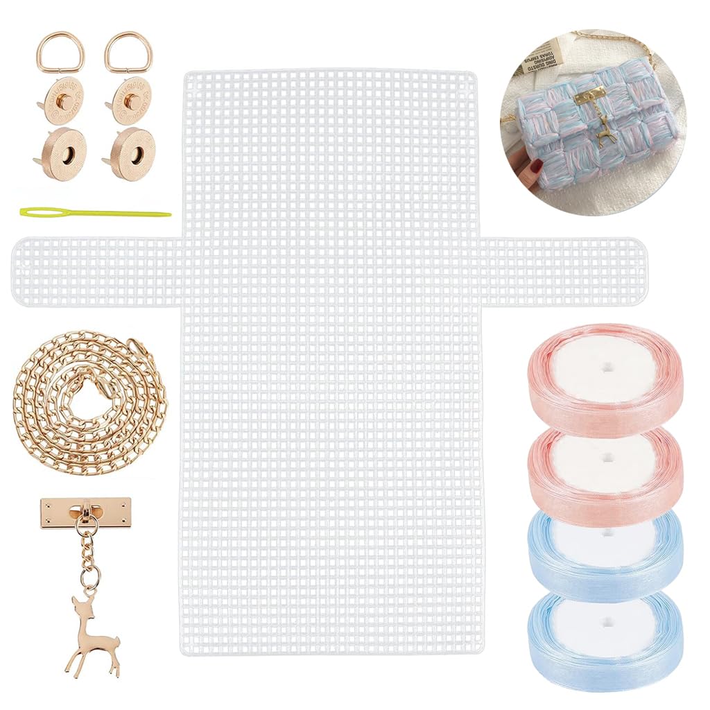 HASTHIP DIY Handmade Bag Material Kit for Creative Lace Weaving with Golden Chain | Gift for Girls