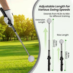 HASTHIP Golf Swing Trainer, Retractable Golf Training Club with Adjustable Length & Sound Feedback