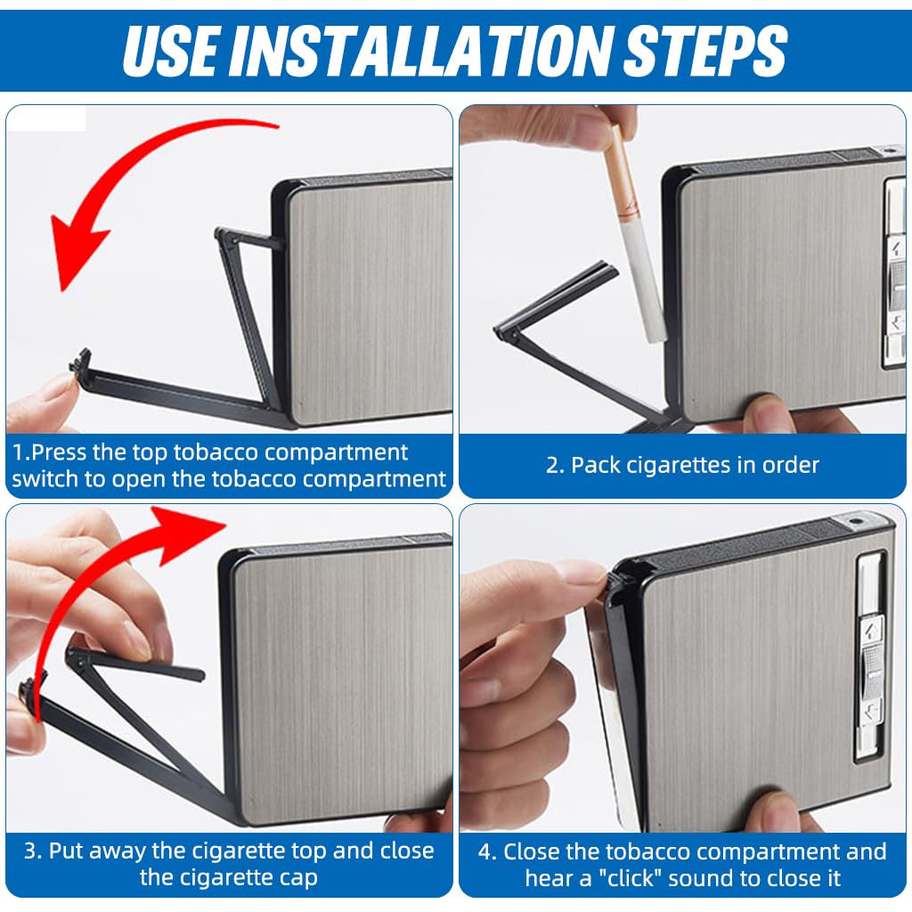 how to use cigarette case HASTHIP Cigarette Case with Refillable Torch Lighter, Holds 20 Cigarettes– Hasthip how to use cigarette case HASTHIP Cigarette Case with Refillable Torch Lighter, Holds 20 Cigarettes– Hasthip