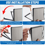 HASTHIP Cigarette Case with Refillable Torch Lighter for Daily Use featuring Brushed Aluminum Alloy Holds 20 Cigarettes