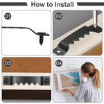 HASTHIP Picture Hanging Kit for Wall Décor with 100 Sawtooth Hangers & 200 Screws | Metal Frame Mounting Set