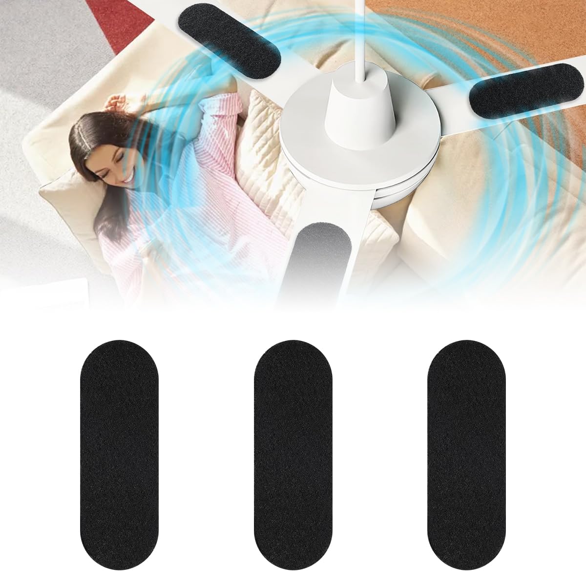 HASTHIP Ceiling Fan Filters for Cleaner Air with Activated Carbon Pads 25cm x 9cm | Easy Self-Adhesive Installation