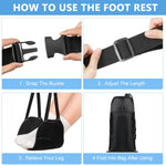 HASTHIP Airplane Footrest for Travel with Hanging Hammock Support and Storage Bag | 3PCS Black