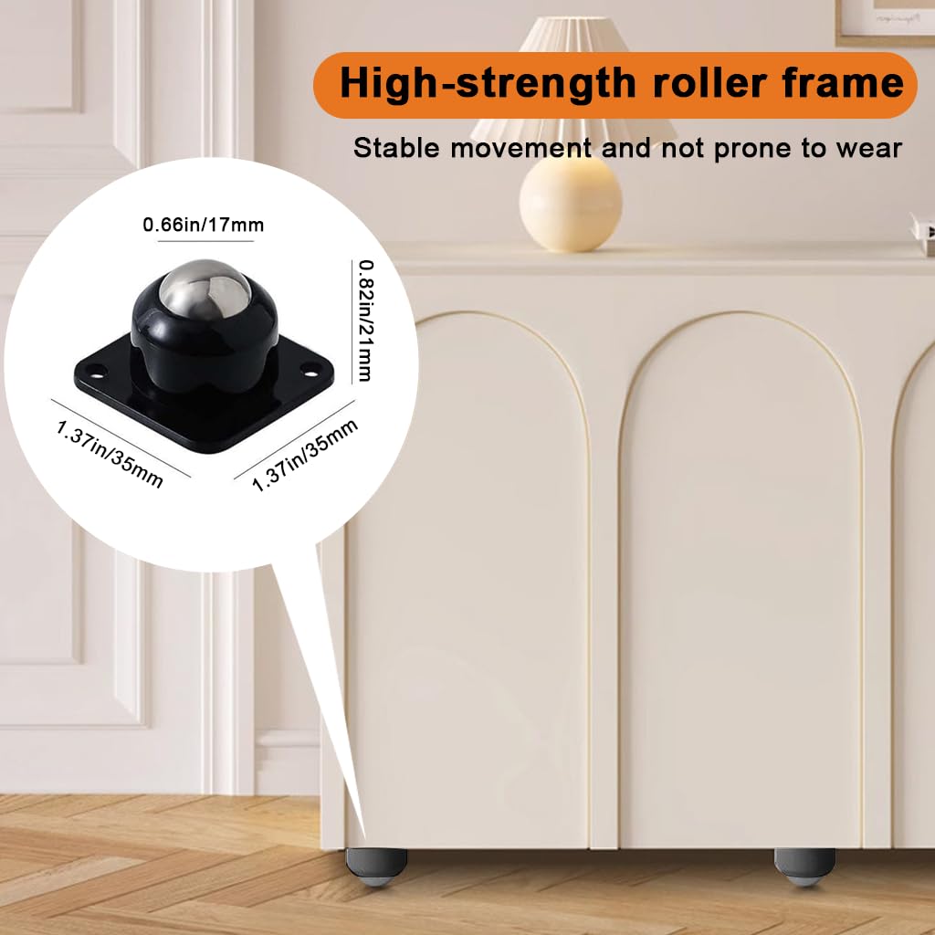 HASTHIP® 4pcs Self Adhesive Caster Wheels 360° Swivel Heavy Duty Furniture Moving Caster Wheel, 200Kg Load Capacity, Castor Wheels Furniture Moving Wheels for Table, Storage, Home & Office