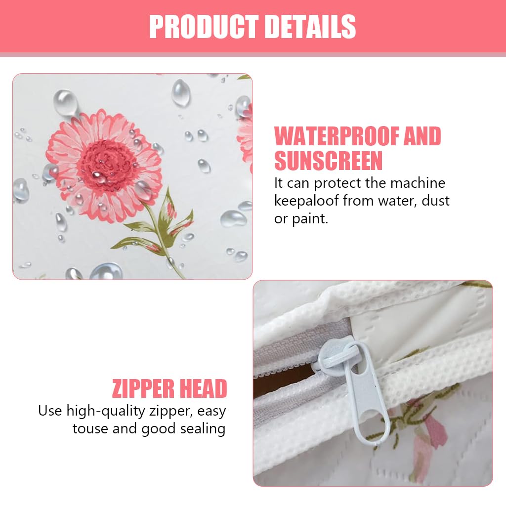 HASTHIP Washing Machine Cover for 6–7 kg Front Load Models with Roll Up Zipped Front and PEVA Fabric | 56x60x82 cm Dust Protection