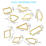 HASTHIP Resin Pendant Mould Kit for DIY Jewelry and Keychains with 55 Pcs Frames | Multi Coloured Shapes