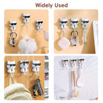 HASTHIP Cat Wall Hooks for Kitchen and Bathroom with Curved Tail Design | 3Pcs White PVC Set
