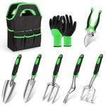 HASTHIP Gardening Tools Set for Home Garden with Tote Bag and 8 Pcs Aluminum Alloy Tools