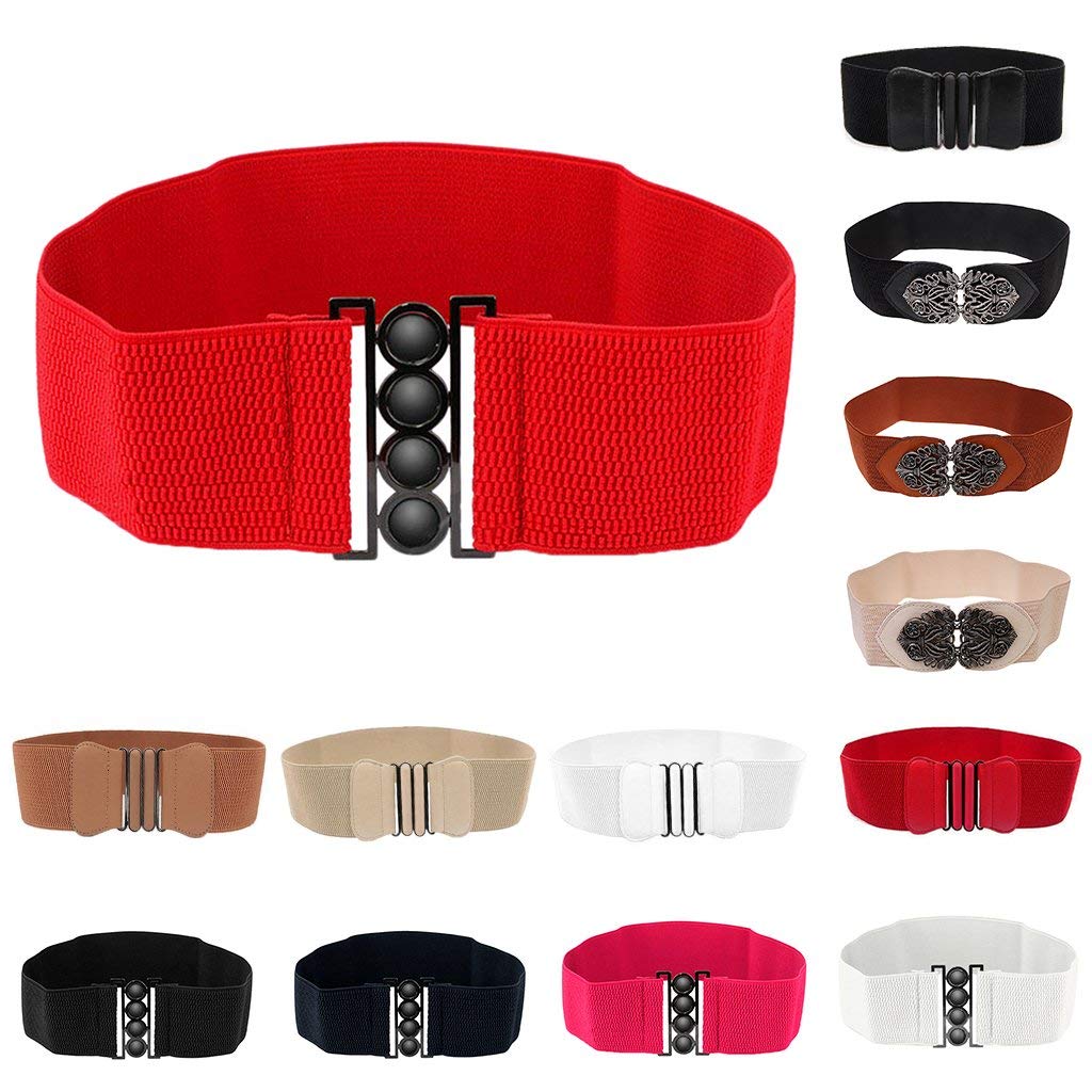 Women's Leather Waist Belt - Classic and Fashionable PU Leather Design with Wide Elastic Band for Comfortable Wear - Slim Your Waist and Midriff Instantly