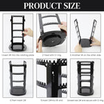 HASTHIP Jewelry Organizer for Earrings and Necklaces with 156 Holes and 360 Rotation | Black Acrylic 4 Tier Stand