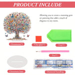 HASTHIP® 5D DIY Diamond Painting Kit Desk Decor with Base Colorful Life Tree Color Acrylic 5D DIY Diamond Art Painting Tabletop Ornaments Beginners 5D DIY Diamond Painting Kit Home Gift