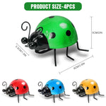 HASTHIP® Colorful Ladybug Wall Decor Metal Ladybug Art Home Decor Ornament Self Adhesive Wall Decor Home Decor Refrigerator Decoration Door Decoration Kids Room Decoration Garden Decoration