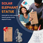HASTHIP Elephant Resin Statue for Garden and Home Decor with Solar Starry Light 4.5x5.3x10.6 in