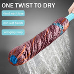 HASTHIP Cloth Floor Mop for Wet and Dry Cleaning with 32.6–50.3 in Retractable Handle | Adjustable Angle Coral Velvet Head