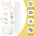 HASTHIP Stanley Cup Accessories Charm Kit Set 18PCS for Personalizing & Protecting Cups | Includes Butterfly Handle Charm and Straw Cleaning Brush