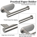 HASTHIP Toilet Paper Holder for Bathroom and Kitchen with Self Adhesive 16 x 4.5 x 8.2 cm 304 Stainless Steel | Rustproof Chrome Finish 3 pcs