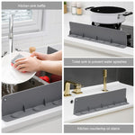 HASTHIP Silicone Anti Splash Guard for Kitchen Sink and Bathroom featuring 4 Suction Cups | 17.17×3.94 in Countertop Water Shield