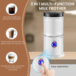 Electric Milk Frother, Electric Milk Frother for for Cold/Hot Milk Frother, Milk Steamer, Non-Stick Coating Milk Frother Milk Foamer Frother Standalone Frother