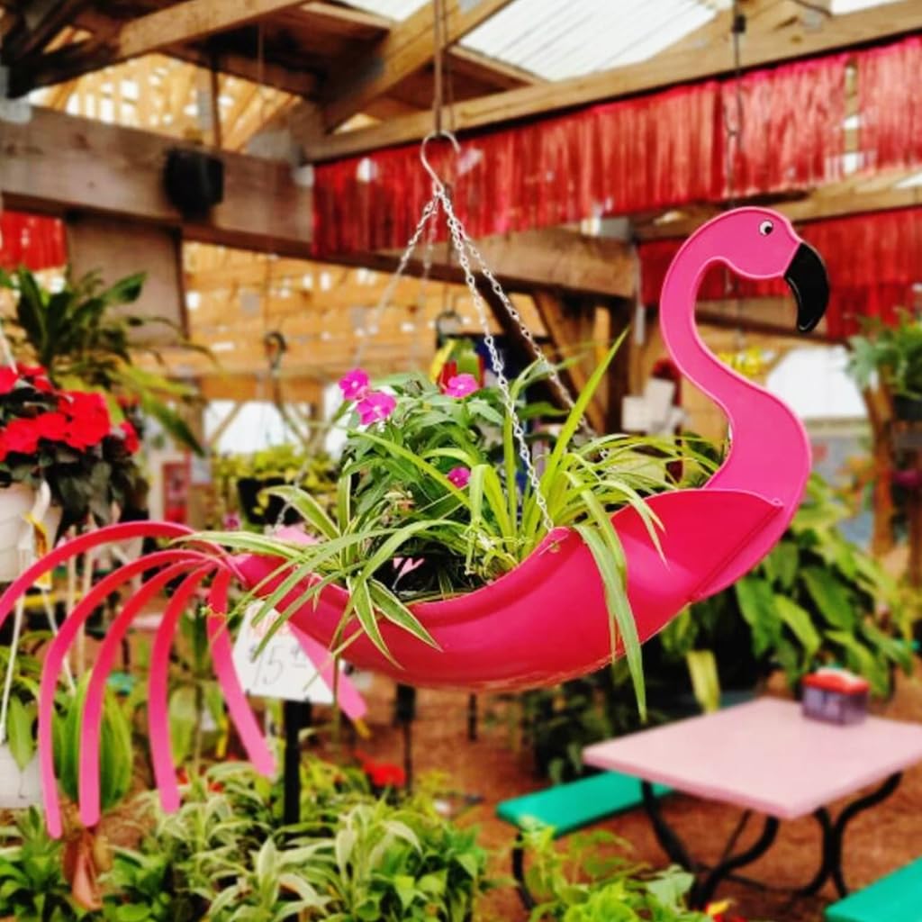 hanging flamingo planter HASTHIP Metal Flamingo Pots for Plants