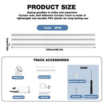 HASTHIP Curtain Track Rail for Ceiling with Rollers and Hooks 118 in | White DIY Kit