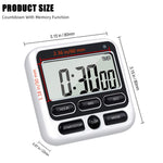 Hasthip Digital Timer for Study and Kitchen with 24 Hour Countdown featuring Magnetic Stand | Black Clock Mode