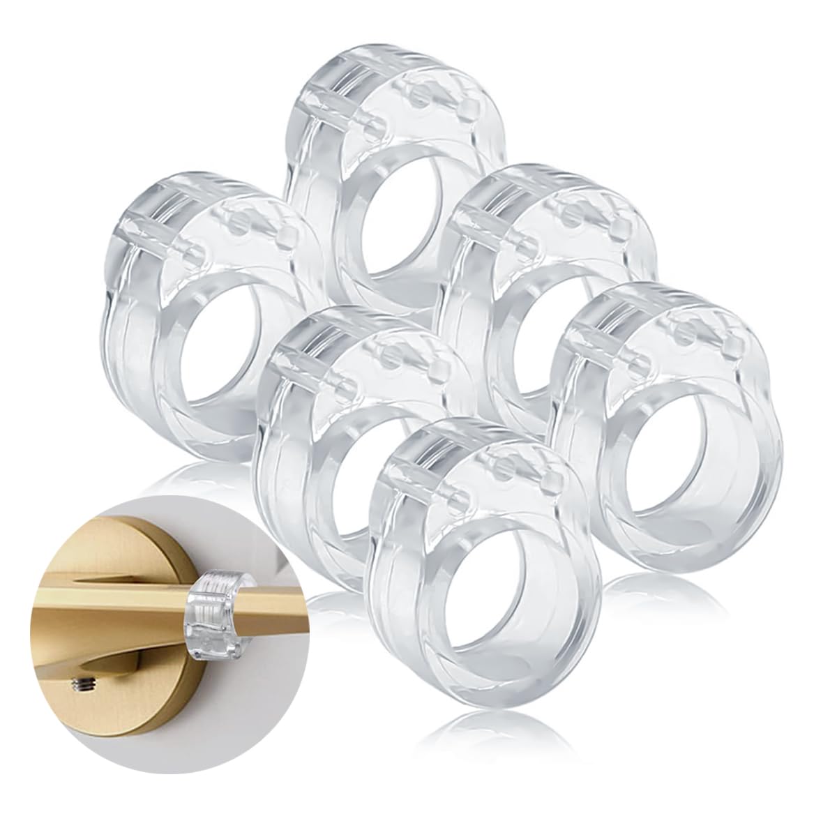 HASTHIP Door Knob Wall Protector for Bedrooms and Bathrooms 6 pcs with 18 mm Opening | Transparent PVC Buffers Prevent Handle Impact