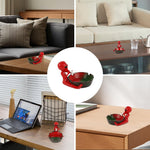 HASTHIP Red Alien Ashtray for Home Office and Car with Four Cigarette Slots | Resin Desk Decor