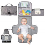 HASTHIP® Cambiador de Pañales Plegable con Bolsillos Organizadores,Alfombrilla Impermeable Desmontable para Bebé,Portátil para Viaje,Cambiador con Cojín Regalo Ideal Recién Nacidos