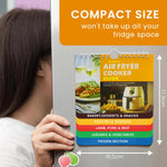 HASTHIP Magnetic Air Fryer Cooking Times Guide for Oven Use with 7x6 in Chart | Color-Coded Recipe Reference