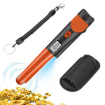 Serplex® Hand Metal Detector High Sensitivity Handheld Metal Detector with LCD Screen and Belt Holster 360° Search Probe Finds Gold Coin Silver Jewelry Waterproof Pinpointer (Battery NOT Included)