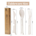 HASTHIP Kids Cutlery Set for School and Travel featuring Stackable Case | 4 Sets BPA Free Wheat Straw Utensils