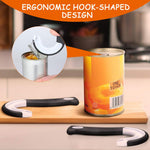 HASTHIP® Easy Open Ring Pull Can Opener, J Hook Can Opener Pull Tab No-Slip Rubber Grip Jars Can Lid Lifter Manual Ring Top Soda Tin Bottle Opener Tool for Seniors, Children, Weak Hands