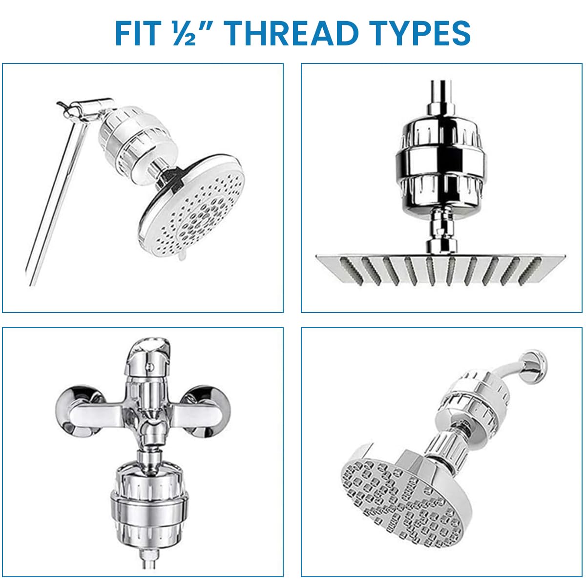 HASTHIP Shower Filter Replacement for Universal Shower Heads with 20 Stage Activated Carbon Core 20Pcs 6.1x6.9cm | Removes Chlorine and Heavy Metals