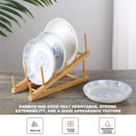 HASTHIP Plate Stands for Display with 5 Tier Stepped Design and Solid Wood Craft Show Use
